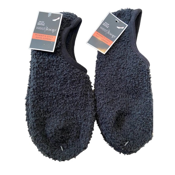 West Loop Cozy Fuzzy Liner Socks 2 PAIR SZ shoe 4-10 - Picture 1 of 4